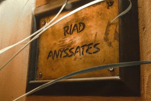 a close up of an electrical box with the word hadyssartifacts at Riad Anyssates in Marrakech