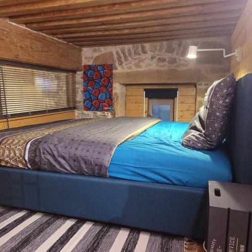 une chambre avec un grand lit dans une pièce dans l'établissement Appart COSY 2 ch Caluire et Cuire Lyon, à Caluire-et-Cuire