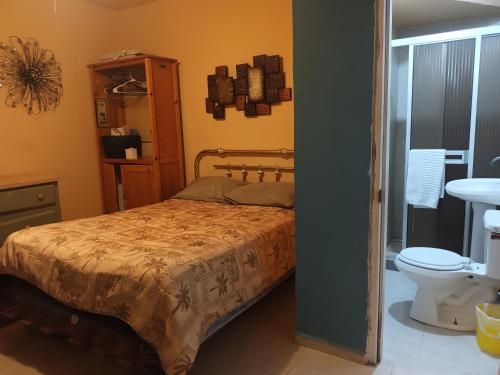 Postel nebo postele na pokoji v ubytování Hospedaje Barato Mi Casita de Colores