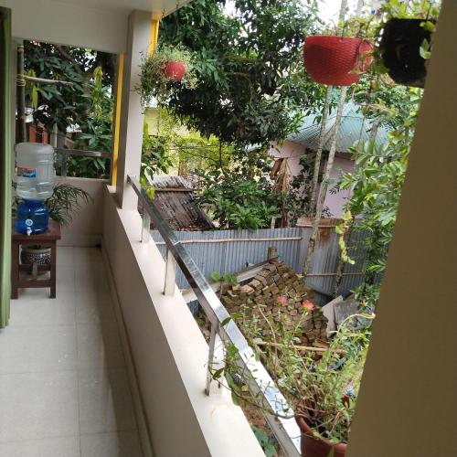 a balcony with a bunch of plants on it at Deep Home stay in Agartala