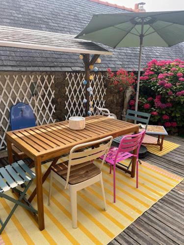 Kawasan patio atau luaran di Maison conviviale 8 personnes, vue mer, animaux acceptés
