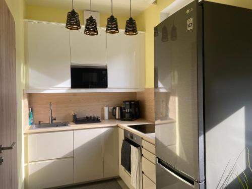 Kuchyň nebo kuchyňský kout v ubytování NEST1 Apartments