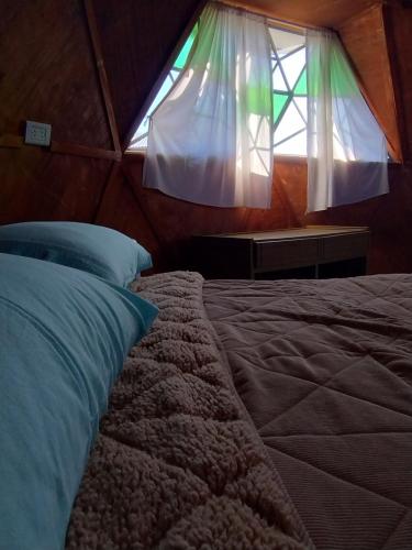 Una cama o camas en una habitación de Cabaña Domo Delta