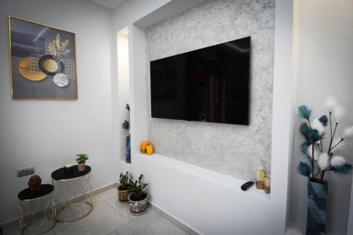 TV a/nebo společenská místnost v ubytování Nefeli Apartment