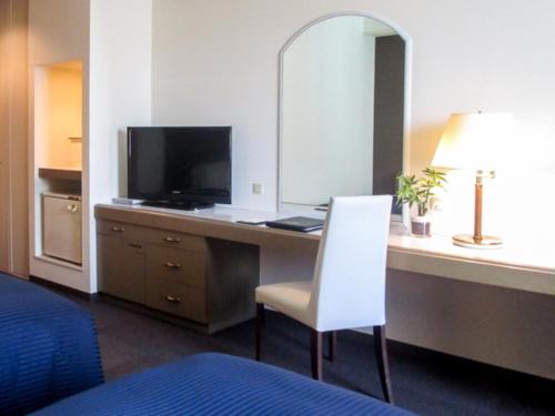 TV a/nebo společenská místnost v ubytování HOTEL LiVEMAX SAPPORO NAKAJIMA PARK GRANDE
