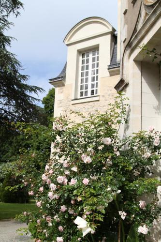 a building with a bush of roses in front of it at Château du Bois de La Noe in Bouaye