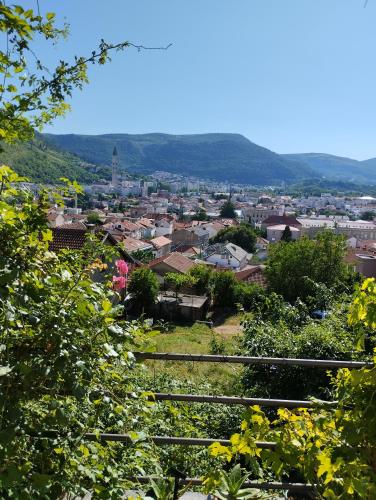 a view of the city from the hill at Guesthouse Panorama in Mostar