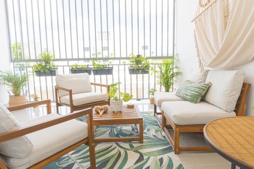 Zona de estar de Modern Apartment in Downtown Punta Cana