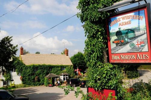 a sign for a harford washer andrew morgan a house at The Great Western Arms in Clifton Hampton