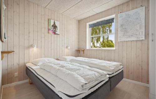 DiernæsにあるAmazing Home In Haderslev With 4 Bedrooms, Sauna And Wifiの窓付きの客室の大型ベッド1台分です。