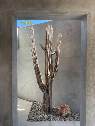 a painting of a tree in a frame with a rock at Gotita in Yolina