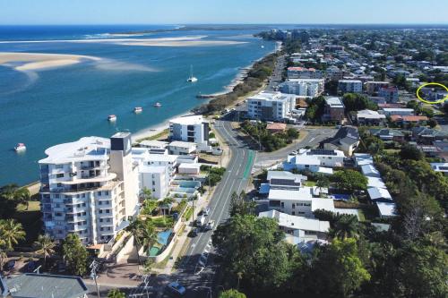 an aerial view of a city and the ocean at Golden Beach Family & Friends Getaway ZC4 in Golden Beach