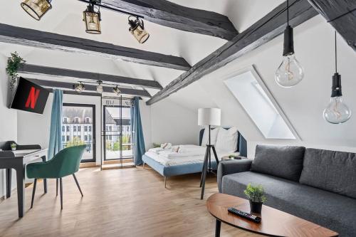 Postel nebo postele na pokoji v ubytování #1890 Loft Ansbach