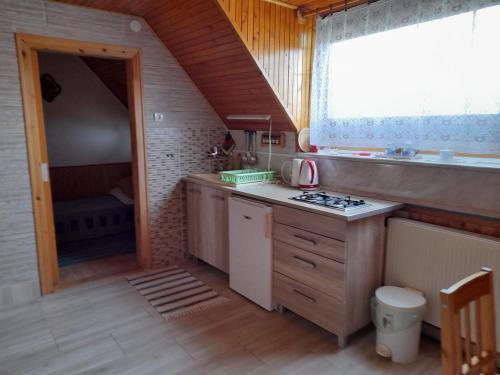 Kuchyň nebo kuchyňský kout v ubytování Harmónia Vendégház 100 méterre az Igali gyógyfürdőtől