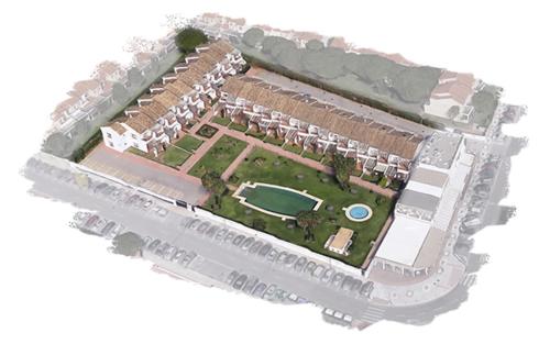 een plan van een gebouw met een honkbalveld bij APARTAMENTO PRIMERA LINEA DE PLAYA, LA BARROSA in Chiclana de la Frontera