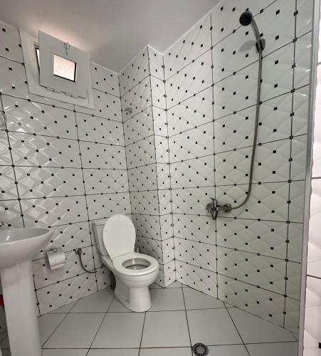 クサミルにあるJoni Apartmentsのトイレと洗面台付きのバスルーム