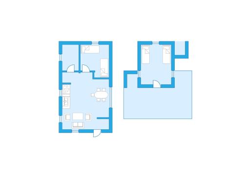 two views of the floor plan of aominium at Holiday Home Dammeberg by Interhome in Karl Gustav