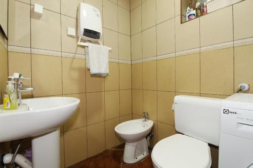 a bathroom with a white toilet and a sink at Villa Bella Vlašić in Vlasic