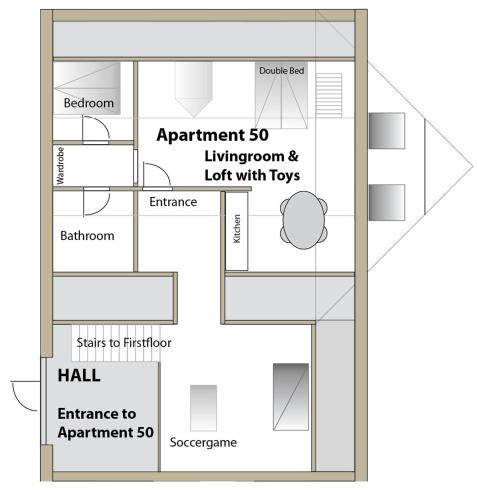 Půdorys ubytování LILLEVANG APARTMENTs