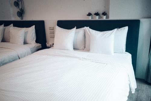 Cama o camas de una habitación en 礁溪夜室