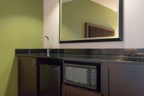 a kitchen with a microwave and a sink at Hampton Inn Brooksville Dade City in Ridge Manor