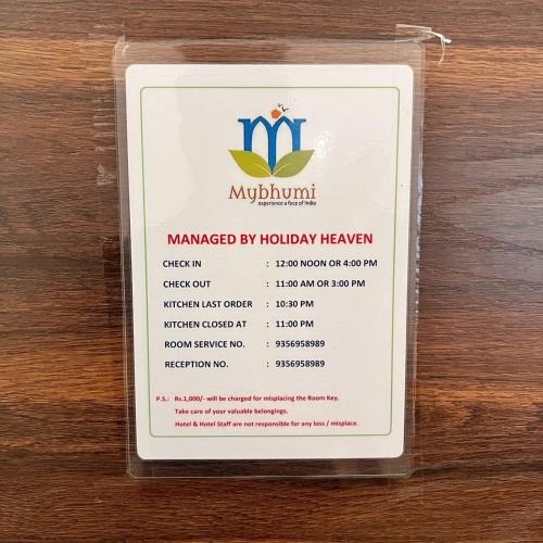 Certifikát, hodnocení, plakát nebo jiný dokument vystavený v ubytování Mybhumi Resort