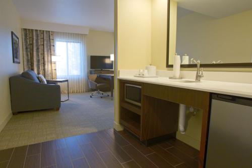 a bathroom with a sink and a mirror at Hampton Inn & Suites Nampa at the Idaho Center in Nampa