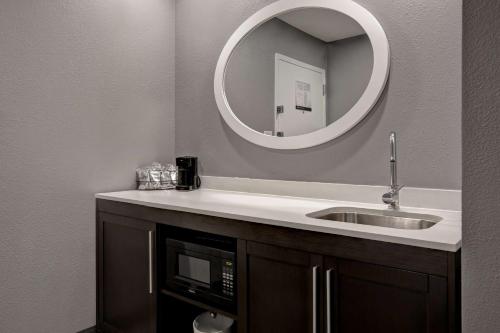 a bathroom with a sink and a mirror at Hampton Inn Olive Branch in Olive Branch