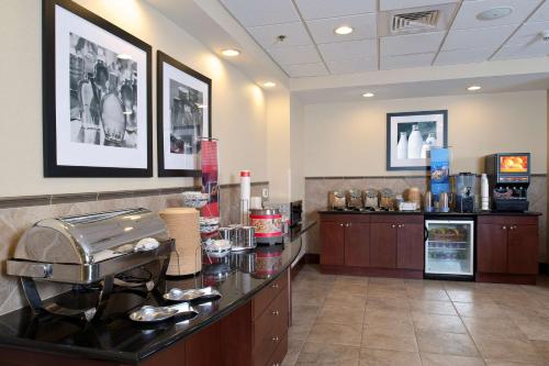 a hair salon with a hair dryer on a counter at Hampton Inn & Suites Prescott Valley in Prescott Valley