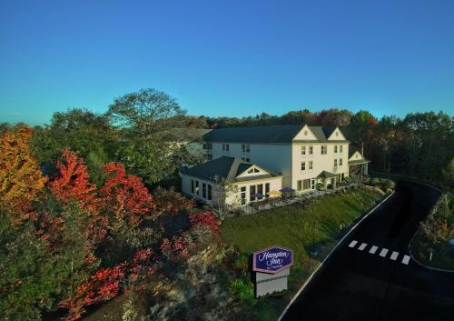 an aerial view of a house on a road at Hampton Inn Freeport/Brunswick in Freeport