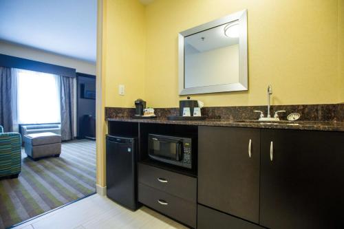 a hotel room with a sink and a microwave at Hampton Inn & Suites Toledo/Westgate in Toledo