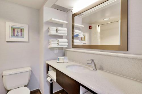 a bathroom with a sink and a mirror at Hampton Inn Alexandria/Old Town in Alexandria