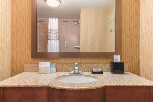 Salle de bains dans l'établissement Hampton Inn by Hilton Edmonton South