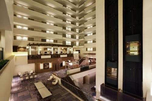 an overhead view of a building with a lobby at DoubleTree Suites by Hilton Hotel Boston - Cambridge in Boston
