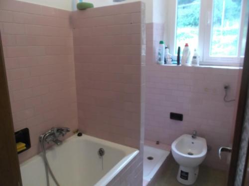 a bathroom with a bath tub and a toilet at lunigiana vacanze al campogrande in Varano