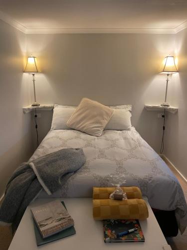 Katil atau katil-katil dalam bilik di Churchill's B&B twin spa getaway Studio