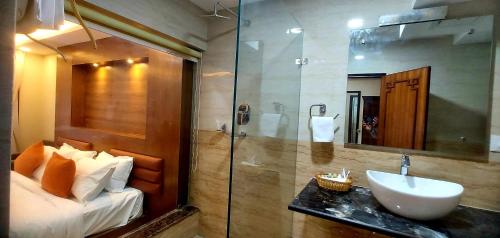 Koupelna v ubytování Hotel Yakroo Manang