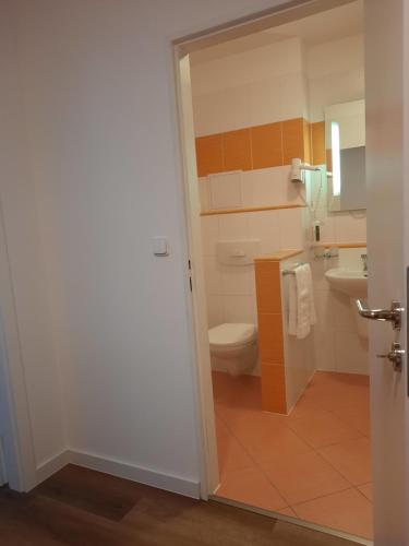 Koupelna v ubytování Apartmány - Frymburk My Family