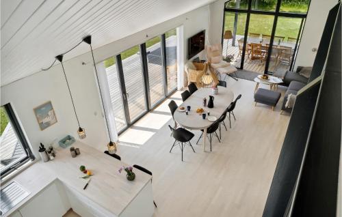 an overhead view of a living room with a table and chairs at Gorgeous Home In Stege With Wifi in Stege