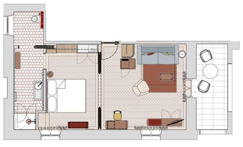 a floor plan of a house with at Villa Helvetia in Merano