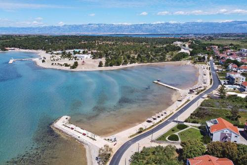 an aerial view of a beach and the water at Appartement 3 Zaton beach modern und stilvoll eingerichtet in Strandnähe in Zaton