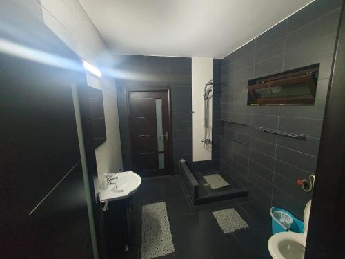 エフォリエ・ノルドにあるCasa Alexia Eforie Nordの小さなバスルーム(洗面台、トイレ付)