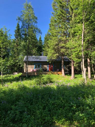 a house in the middle of a field with trees at Duved in Duved