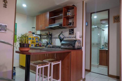 Een keuken of kitchenette bij Alojamiento ideal Para Digital Workers y parejas