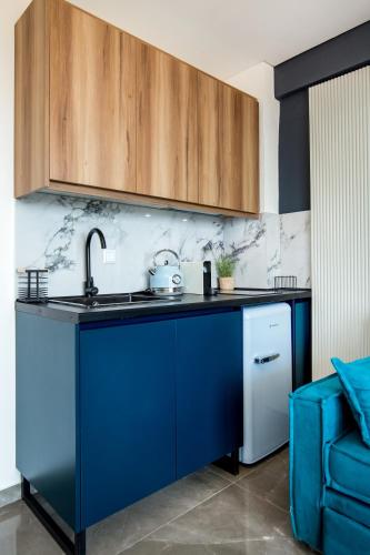 Dapur atau dapur kecil di Aigli Skala Maries Deluxe