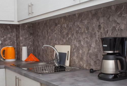 Η κουζίνα ή μικρή κουζίνα στο Cozy Athens Hideaway