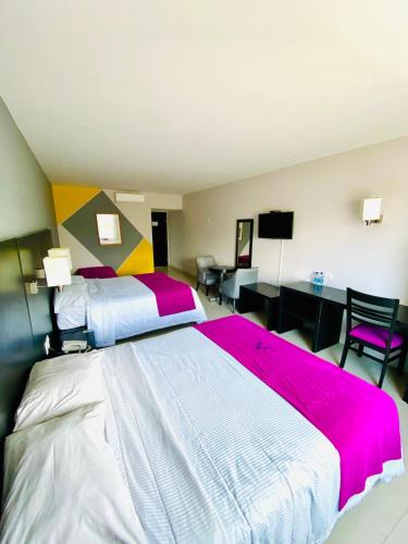 Giường trong phòng chung tại Hotel HAUS Ixtaczoquitlán