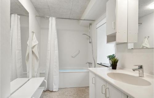 Koupelna v ubytování Cozy Home In Brovst With Kitchen