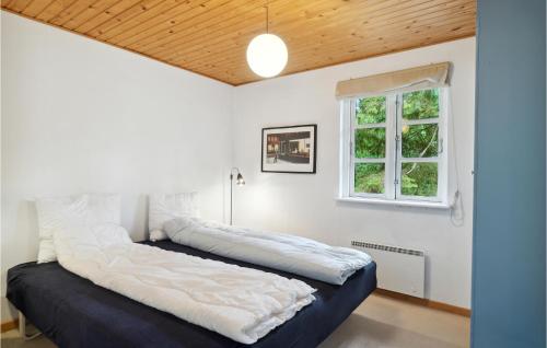 エーベルトフトにあるStunning Home In Ebeltoft With 3 Bedrooms And Wifiの窓付きの部屋 ベッド2台
