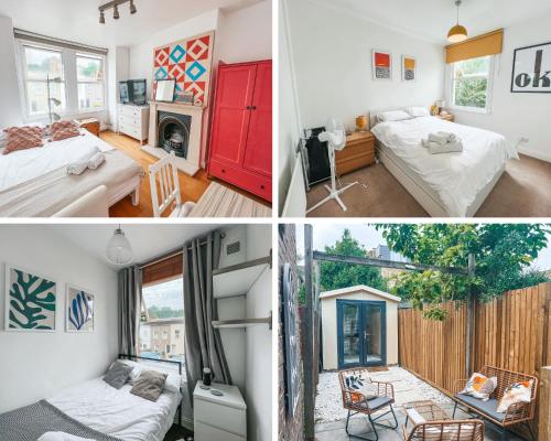 Un ou plusieurs lits dans un hébergement de l'établissement Gorgeous London 3 Bed Home With Garden Office by StayByNumbers